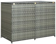 vidaXL Containerberging dubbel 148x77x111 cm poly rattan antraciet