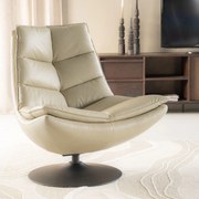 Eleonora Sven Draaifauteuil Beige Leder