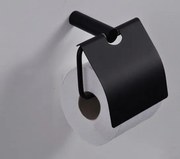 Mueller Black toiletrolhouder met klep mat zwart