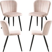 Set 4 Luk Fluwelen Stoelen