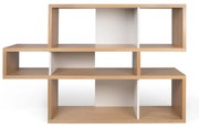 TemaHome London Lage Design Boekenkast Eiken-wit - 156x34x100cm.