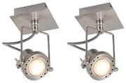 vidaXL Spotlights 2 st GU10 zilverkleurig