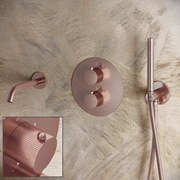 Saniclear Copper Stripes inbouw badkraan rond geborsteld koper