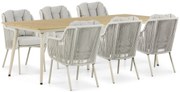 Tuinset 6 personen 240 cm Aluminium/rope Taupe Santika Furniture Santika