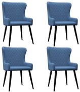 vidaXL Eetkamerstoelen 4 st stof blauw