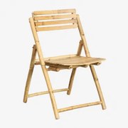 Set Van 4 Opvouwbare Bamboe Tuinstoelen Nelida Bamboe & Geen Kussen - Sklum