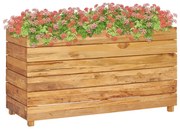 vidaXL Plantenbak verhoogd 100x40x55 cm gerecycled teakhout en staal