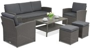 Tuinmeubelen Monaco Coffee 5 + 2 krukken Garden Point antraciet