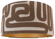 Stoffen lampenkap bruin met beige  50/50/25