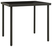 vidaXL Tuintafel 80x80x72 cm glas en staal antracietkleurig