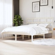 vidaXL Bedframe massief grenenhout wit 160x200 cm