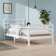 vidaXL Bedframe massief grenenhout wit 100x200 cm