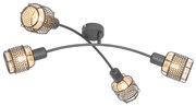 Design plafondlamp zwart met goud 4-lichts - Noud