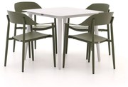 Diningset Bellagio  | 4 personen aluminium | Tuinset stapelbaar | 5-delig | Kees Smit Tuinmeubelen