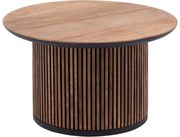 Goossens Salontafel Adel rond, hout teak bruin, stijlvol landelijk, 60 x 35 x 60 cm