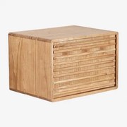 Deleyna Zwevend Houten Badkamermeubelset Natuurlijk Hout & Without Sink & Spiegelloze & Zonder Kraan - Sklum