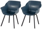 Set van 2 - Hartman Sophie Element dining armstoel - Steel Blue - Alu poot