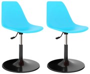 vidaXL Eetkamerstoelen 2 st draaibaar PP blauw