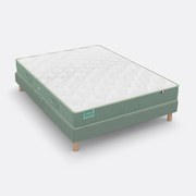Set met latexmatras met traagschuim en gestoffeerde lattenbodem