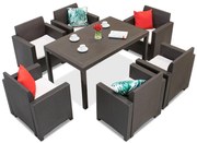 Technorattan eetset Nebraska Premium 6 bruin Bica