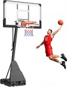 VEVOR Draagbare Basketbalstandaard, 2,3-3,05 m in hoogte verstelbaar (handmatig) Basketbalring, Basketbalsysteem met 139 cm PC-achterbord, Basketbalringsysteem met achterbord voor terrassen en scholen