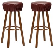 vidaXL Barstoelen 2 st kunstleer bruin