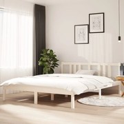 vidaXL Bedframe massief hout wit 150x200 cm 5FT King Size