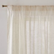 Polyester en linnen glasgordijn met plooien Aron