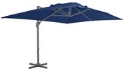 vidaXL Zweefparasol met aluminium paal 4x3 m azuurblauw