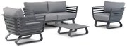 Stoel en Bank Loungeset 4 personen Aluminium Grijs  Santika Furniture Santika Sovita