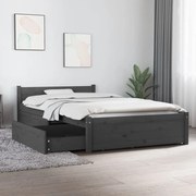 vidaXL Bedframe met lades grijs 90x200 cm