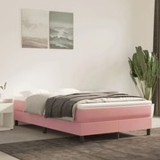 vidaXL Boxspringframe fluweel roze 120x200 cm