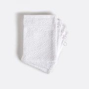 Set van 4 washandjes in bouclette badstof, Zavara