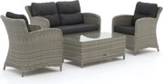 Stoel-bank loungeset Intenso | 4 personen | Loungeset Grijs | Wicker (vlechtwerk) | Kees Smit Tuinmeubelen