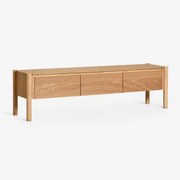 Tv-meubel 185x45 Cm In Mdf Met Eikenfineer Munden Eikenhout - Sklum
