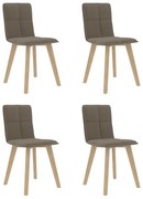 vidaXL Eetkamerstoelen 4 st stof taupe