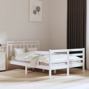 vidaXL Bedframe massief hout wit 135x190 cm 4FT6 Double