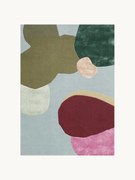 Handgeweven langpolig wollen vloerkleed Secret Garden