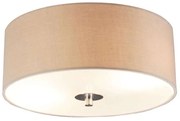 Landelijke plafondlamp beige 30 cm - Drum
