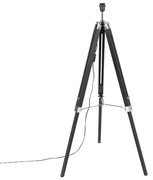 Landelijke vloerlamp zwart zonder kap - Tripod