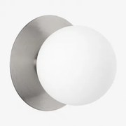 Anine Badkamer Wandlamp Van Ijzer En Glas Grijs – Chroom & Ø15 Cm - Sklum