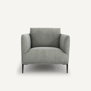 Fauteuil in stonewashed fluweel, Oscar, ontwerp E. Gallina