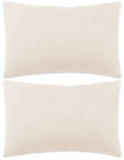 vidaXL 2-delige Sierkussenset 40x60 cm stof gebroken wit