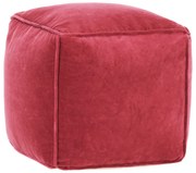 vidaXL Poef 40x40x40 cm katoenfluweel rood