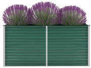 vidaXL Plantenbak verhoogd 160x40x77 cm gegalvaniseerd staal groen