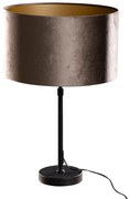 Tafellamp zwart met velours kap groen 35cm - Parte Klassiek / Antiek, Modern E27 rond Binnenverlichting Lamp