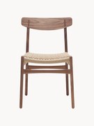 Houten stoel CH23 met handgevlochten zitvlak