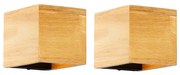 Set van 2 smart wandlamp eiken hout incl. Wifi G9 - Transfer