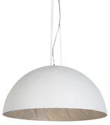 Moderne hanglamp wit met zilver 70cm - Magna