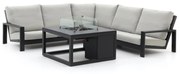 Bellagio Vezzano/Cosi 100cm hoek loungeset met vuurtafel 4-delig